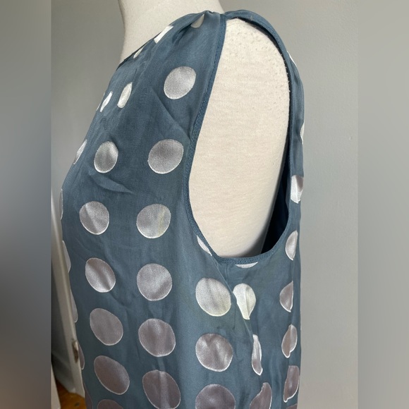 Max Studio Silk Sleeveless Top In Shades Of Blue, Grey, Silver, Size L - Picture 5 of 12